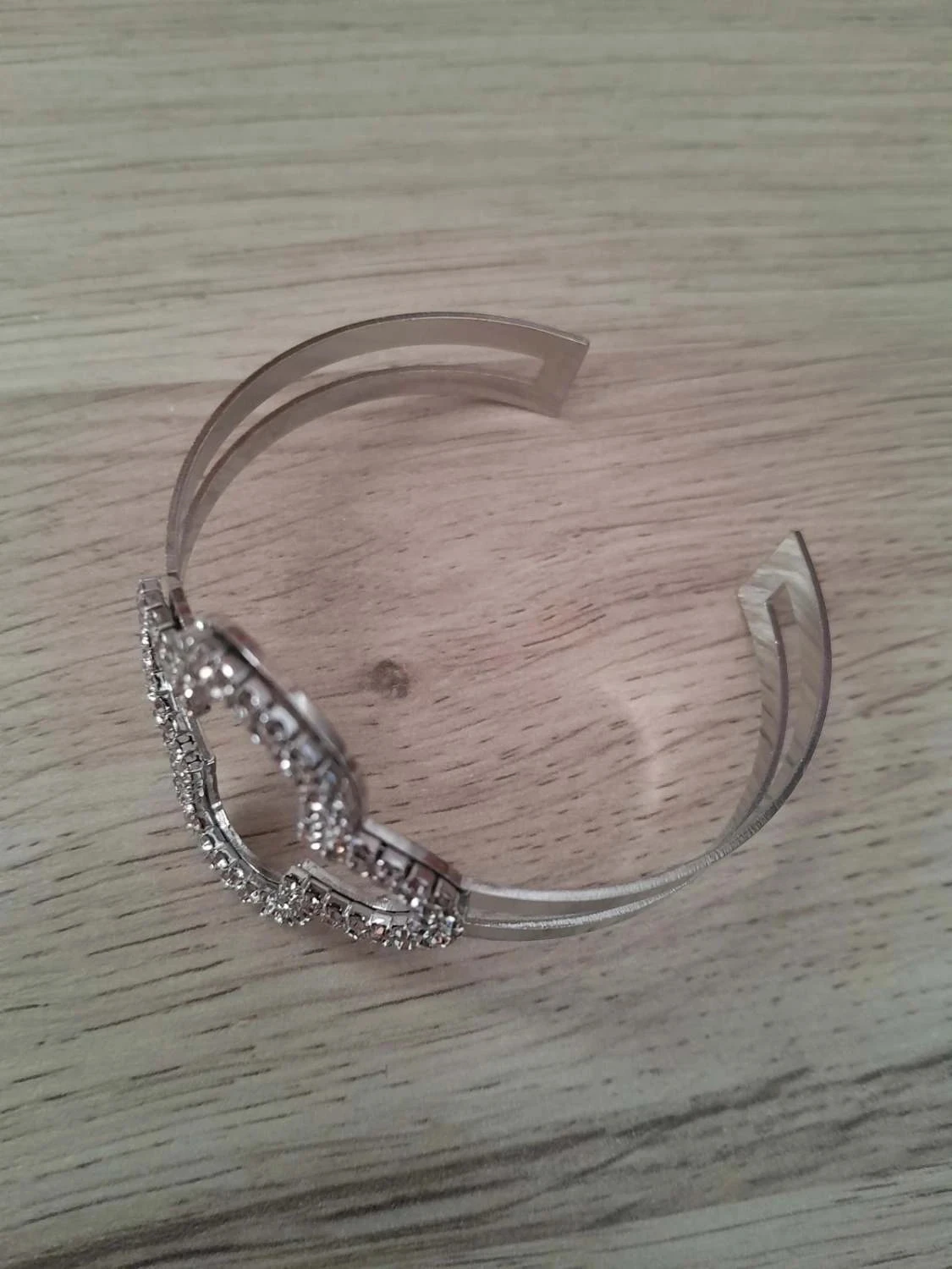 Pulseira ajustável, prateada com strass N°02 – photo 2